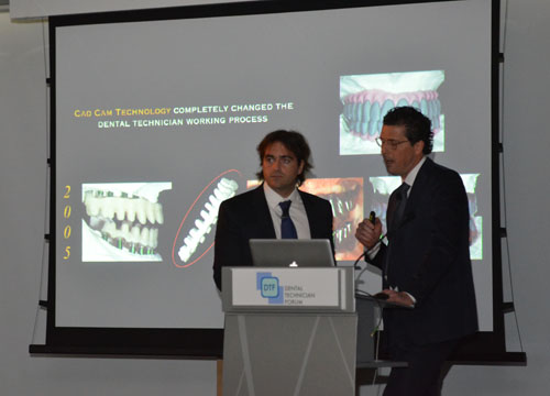 Dr. Andrea M. Agnini (Left) and Dr. Alessandro Agnini lecturing at the Dental Technician Forum IDEM Singapore 2014.