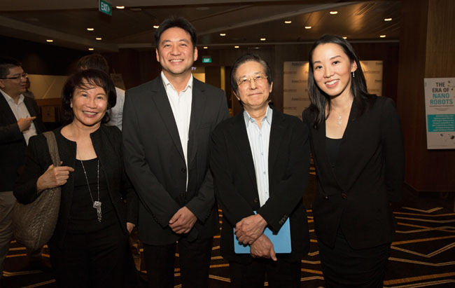 From L-R: Mrs. Doreen Phua, managing director of World Scientific Publishing Company; Mr. Max Phua, executive director of World Scientific Publishing Company; Mr. Philip Yeo, chairman of SPRING Singapore; Dr Juliana Chan, editor-in-chief of Asian Scientist Magazine. 