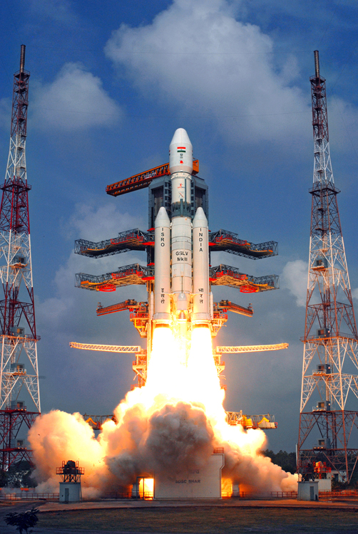 LVM3 X lift off. Credit: ISRO.