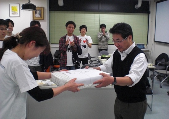Mori at an event commemorating the 15th anniversary of his lab. Credit: Mori Research Laboratory.