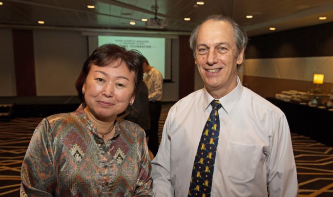 Virginia Cha and her husband, Kimo Cummings. Credit: Chester Drum.