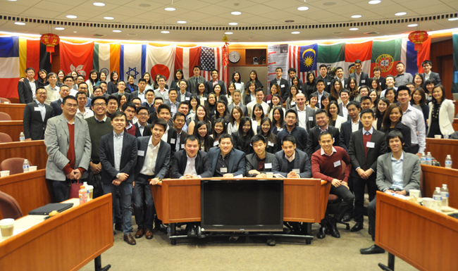 Valencia and attendees at the Association of Southeast Asian Nations MBA Summit on April 16, 2016 at Harvard Business School in the US. Credit: Earl Valencia